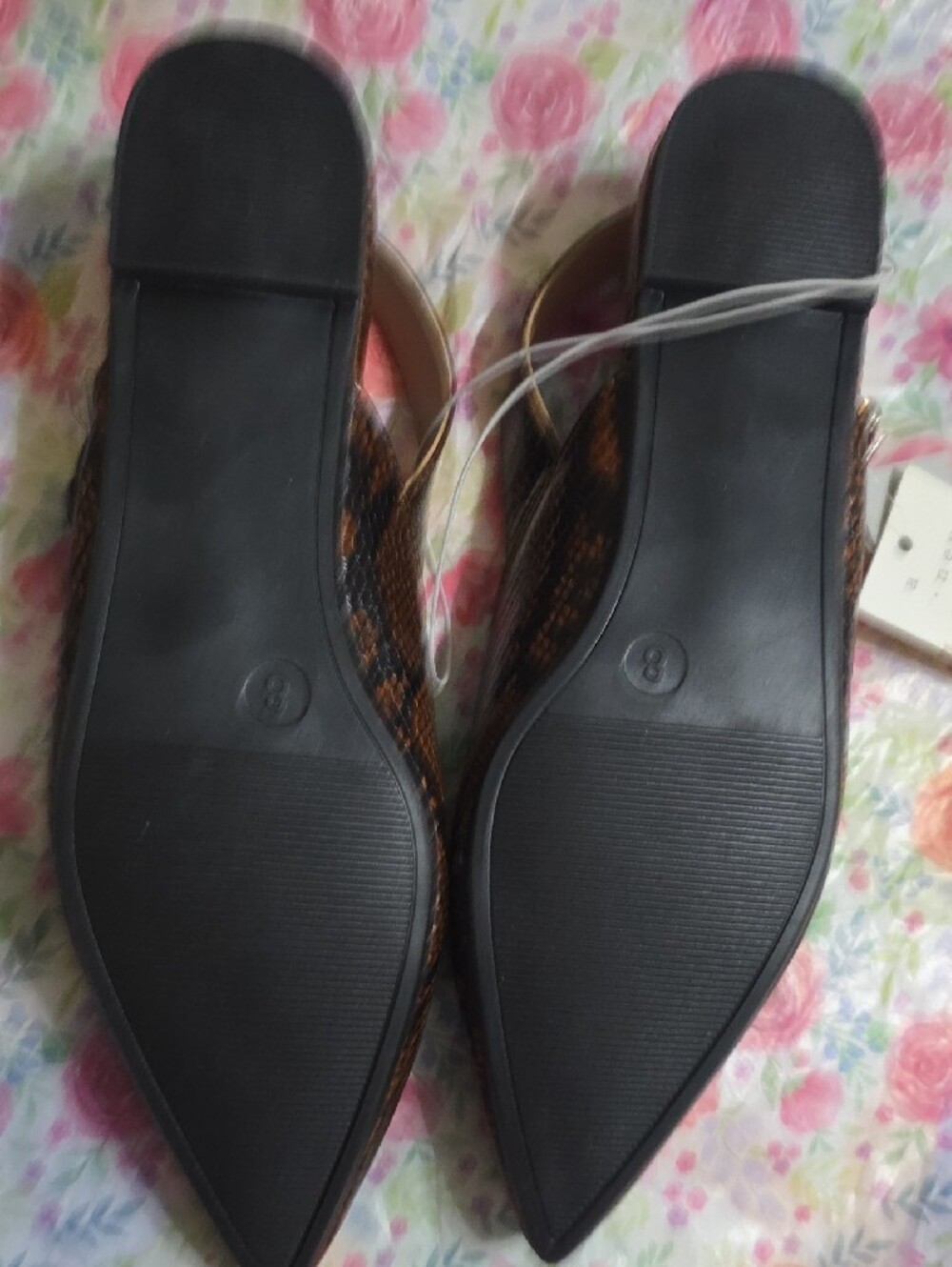 a new day Brown Snakeskin Pointed Slingback Flats - Picture 5 of 7